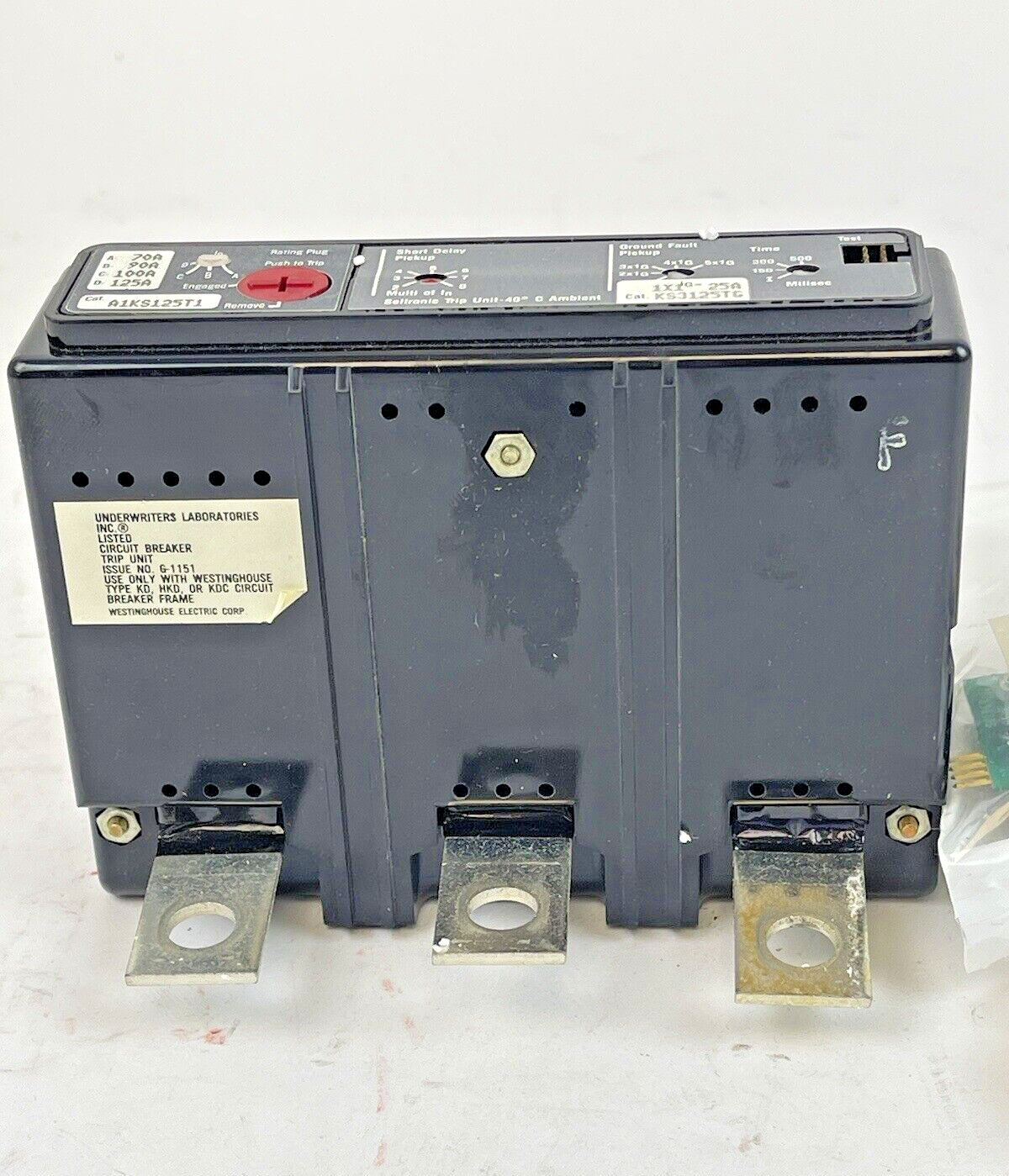 WESTINGHOUSE - KS3125TG TRIP UNIT /25A A1KS125T1 & TRIP PLUG / 70A 90A 100A 125A