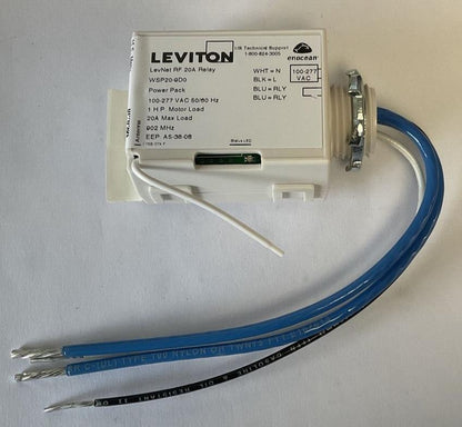 LEVITON WSP20-9D0 100/277V 902MHZ 20A RELAY POWER PACK WIRELESS SWITCH