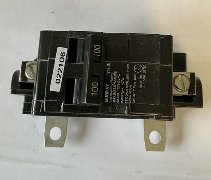 MURRAY M1 100A CIRCUIT BREAKER 120/240VAC 2POLE MODEL 1