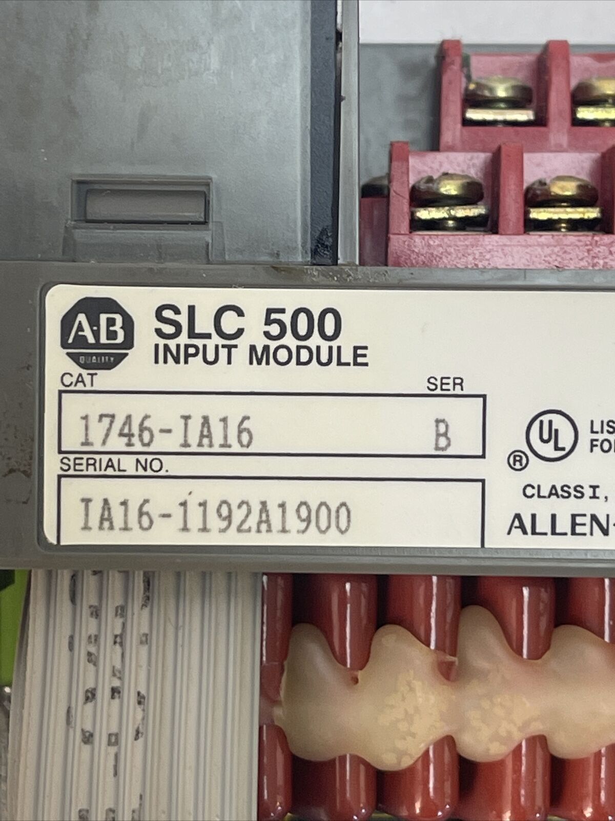 ALLEN BRADLEY 1746-IA16 INPUT MODULE SER B INPUT VOLTAGE 85-132VAC