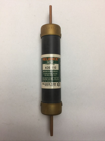 RELIANCE KOS110 CLASS K5 ONE TIME FUSE 110AMP 600VAC