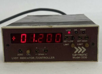 DAYTRONIC MODEL 3330 LVDT INDICATOR CONTROLLER 105-135VAC 50-400HZ