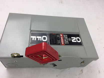 GE THN3321 SAFETY SWITCH HEAVY DUTY INDOOR NON FUSIBLE 3 POLES 240VAC 250VDC 30A