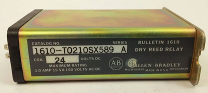 ALLEN BRADLEY, 1610-T0210SX589, SER. A, DRY REED RELAY, 24VDC, 1A, 15VA, NEW