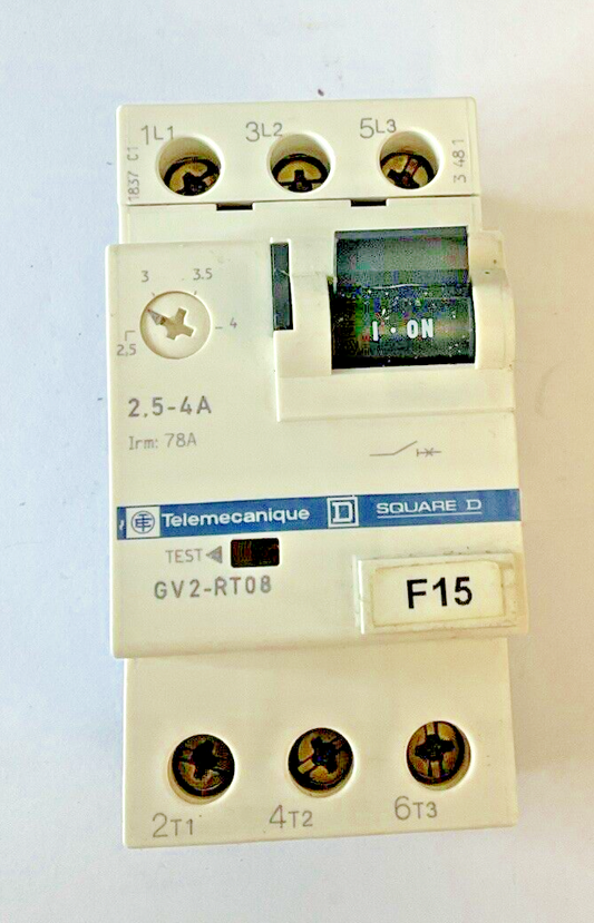 TELEMECANIQUE SQUARE D GV2-RT08 2.5-4A CIRCUIT BREAKER 600VAC