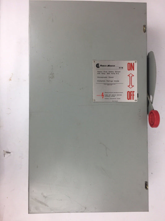 EATON H364NFK HEAVY DUTY SAFETY SWITCH 200 AMP 600 VAC 250 VDC 3 POLE TYPE 1