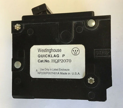 WESTINGHOUSE HQP2070 CIRCUIT BREAKER 120/240VAC 2POLE  QUICKLAG