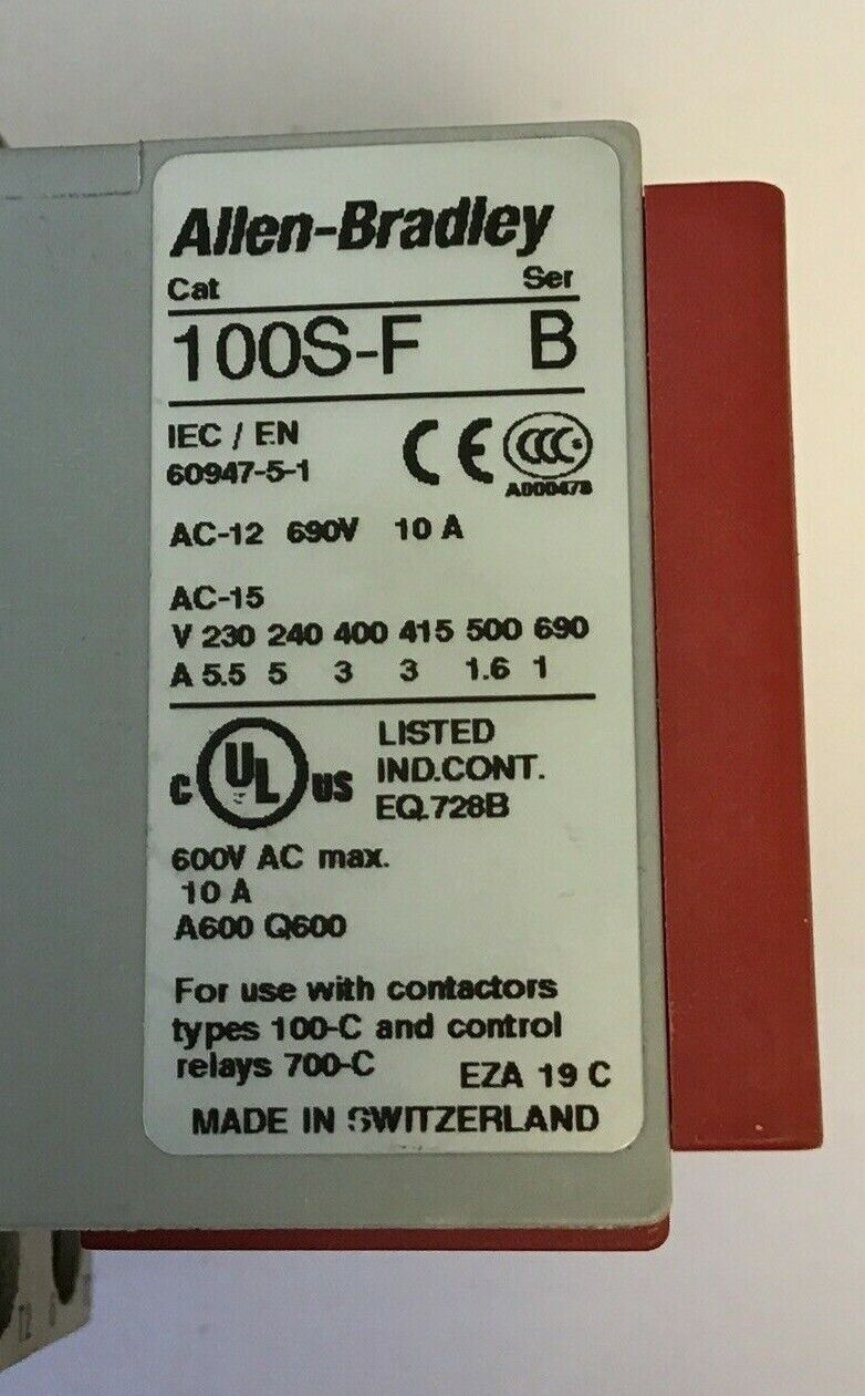 ALLEN BRADLEY 100S-C30DJ14C SAFETY RELAY SER.C 690V 65A
