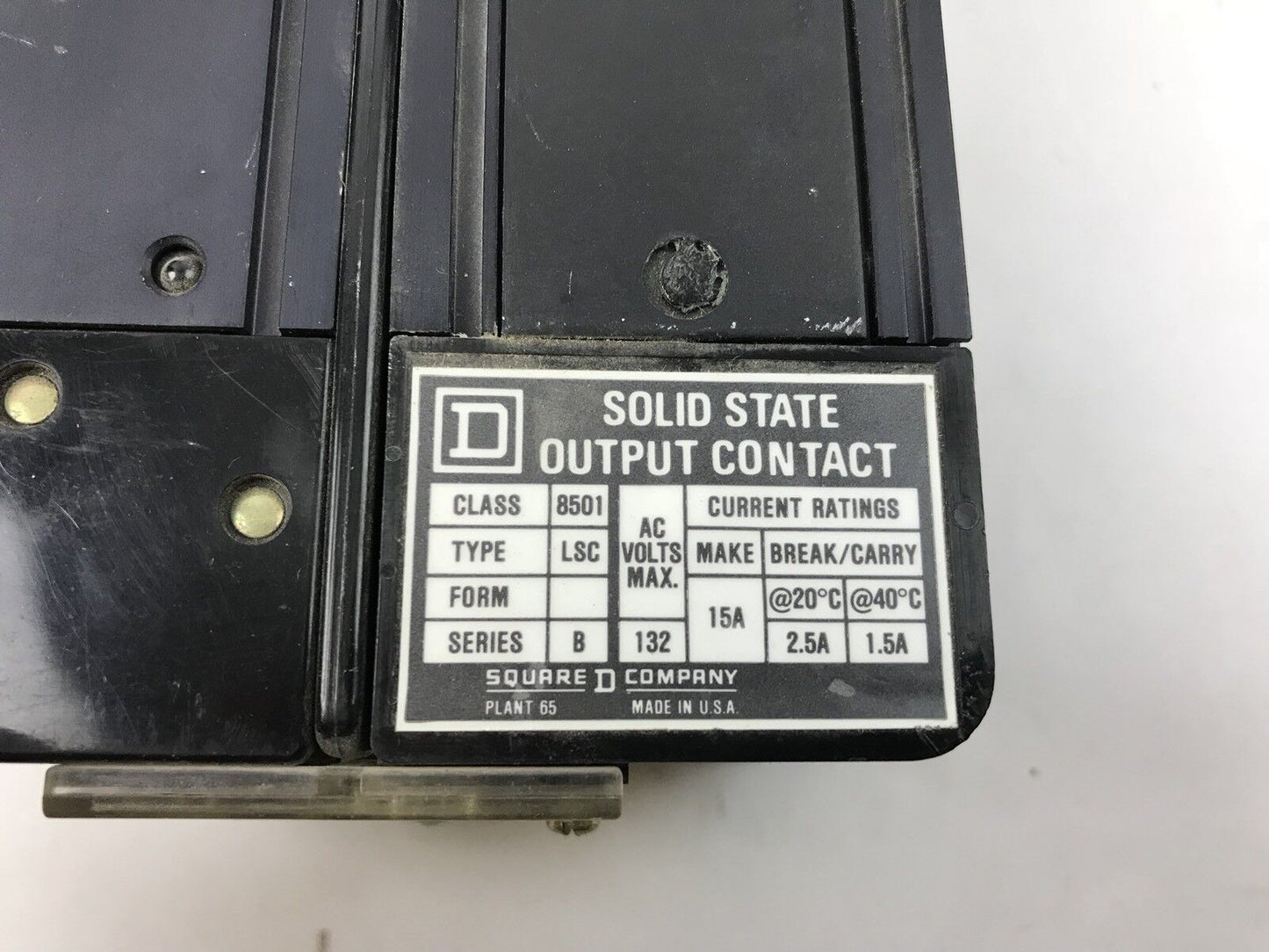 Square D 8501 LSO-30 Solid State Relay 120 V 50-60 HZ 3 Pole Convertible