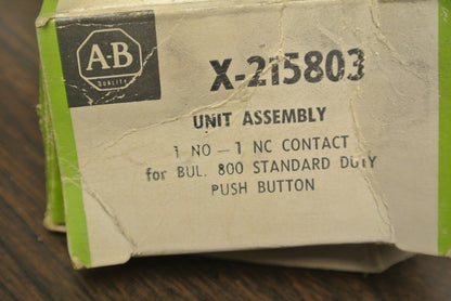 ALLEN-BRADLEY X-215803 UNIT ASSEMBLY for STANDARD DUTY PUSH BUTTON / NEW SURPLUS