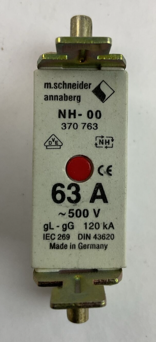 M. SCHNEIDER ANNABERG NH-00 370 763 63A 500VAC 120kA FUSE