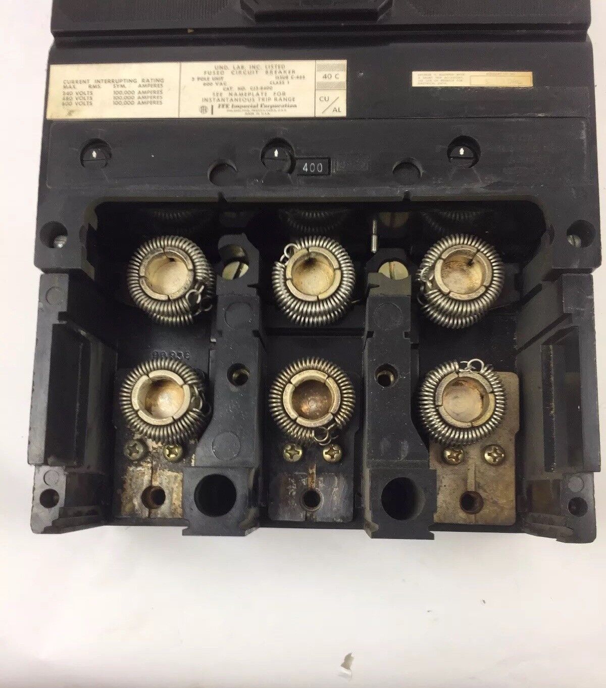 ITE CJ3-B400 FUSED CIRCUIT BREAKER 600 VAC 3 POLE UNIT 400 AMPS