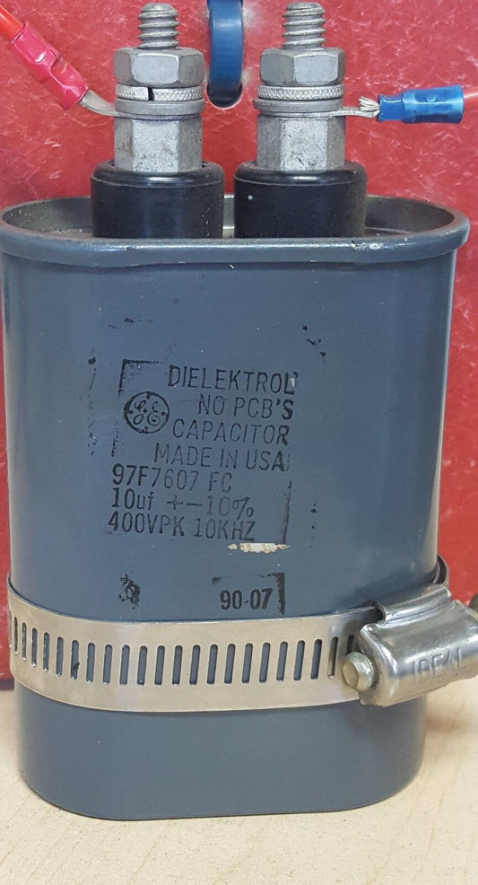 GE Dielektrol Capacitor 10uf 400VPK 10KHz 97F7607 FC No PCB's