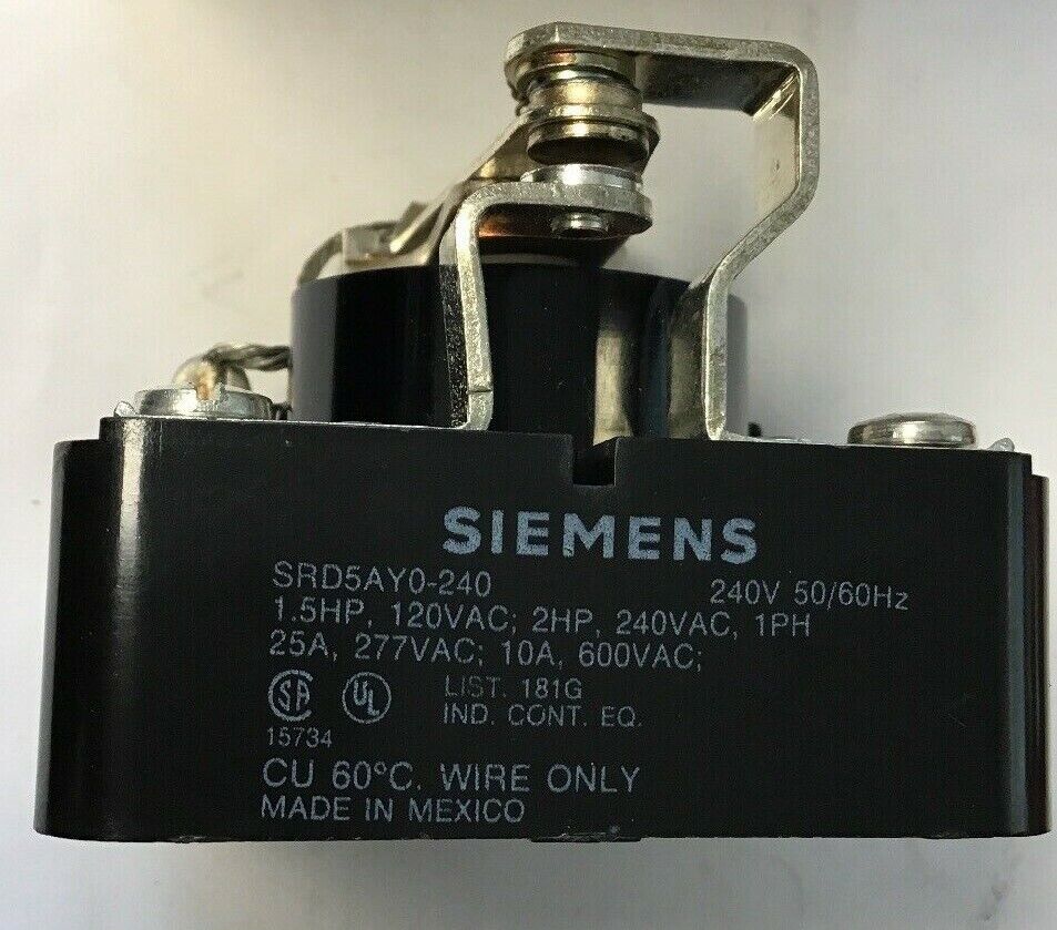 SIEMENS SRD5AY0240 POWER RELAY 240VAC GENERAL PURPOSE 50/60HZ