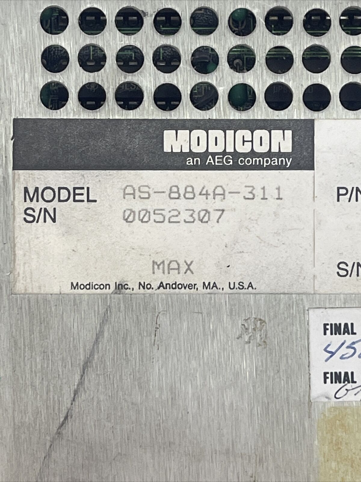 MODICON AS-884A-311 PROGRAMMABLE CONTROLLER