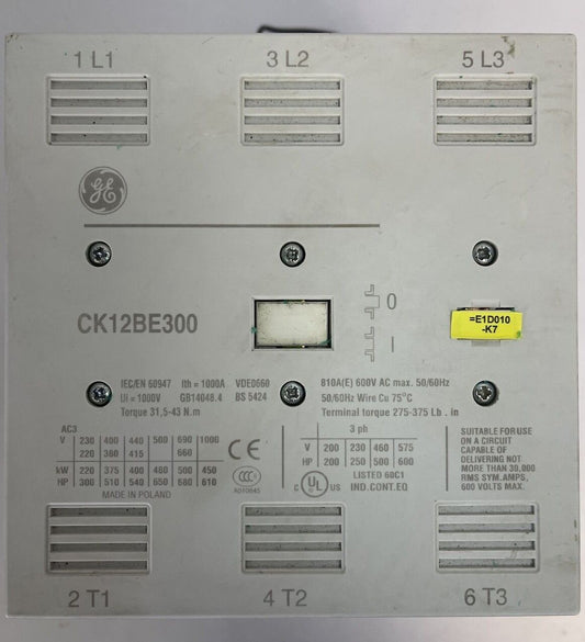 GE CK12BE300 CONTACTOR 600VAC 680HP 1000A KM6EN COIL 220-250V KRC-48/260 48-260V