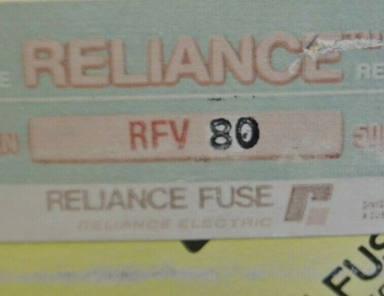 RELIANCE RFV80 RECTIFIER FUSE / 80A / 500V / NEW SURPLUS / EACH / RFV 80