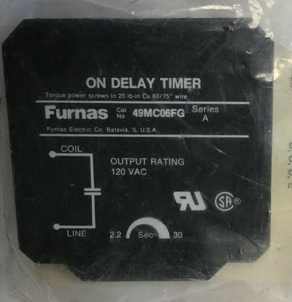 FURNAS 49MC06FG ON DELAY TIMER 120VAC SERIES A