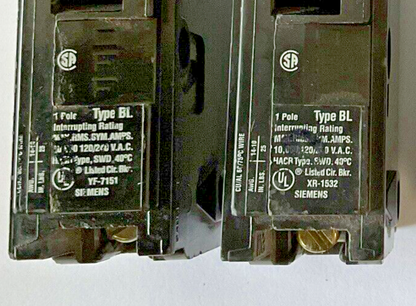 SIEMENS B120(2X) AND B115(1X) CIRCUIT BREAKER TYPE BL 120/240VAC***LOTOF2***