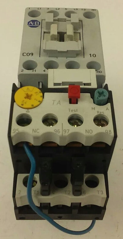 ALLEN BRADLEY 100-C09D*10 SER. A,CONTACTOR,3PH,600V,25A,24VDC COIL ,W/ 193-TAB24