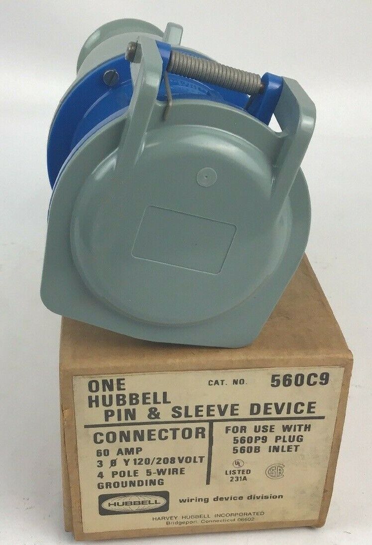 HUBBELL 560C9 PIN&SLEEVE 60AMP 120/208V 4POLE 5-WIRE GROUNDING