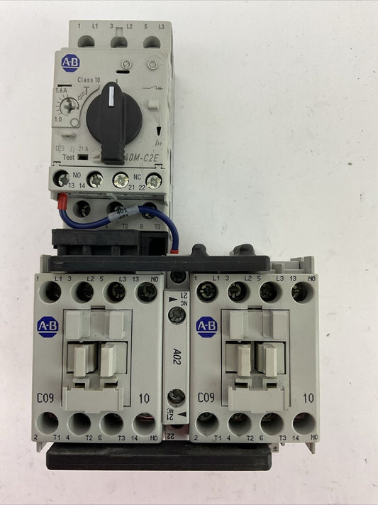ALLEN BRADLEY REVERSING ECONOMY STARTER (140M-C2E-B16 + 100-C09E*10 COIL 24VDC)