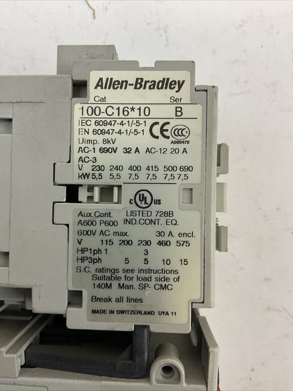 ALLEN BRADLEY STARTER (100-C16*10 SER B COIL 120V + 193-EECB SER C 1.0-5.0A)