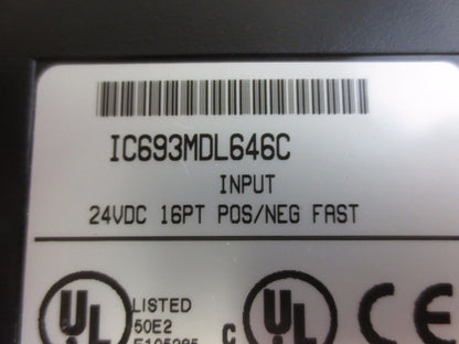 GE FANUC IC693MDL646C INPUT MODULE - 24VDC, 16PT, POS/NEG, FAST
