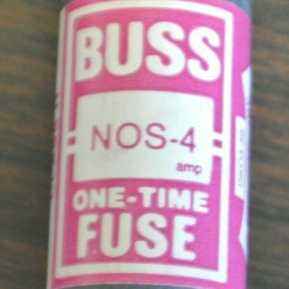 LOT of 8 / BUSS NOS-4 ONE-TIME FUSE / 4A / 600V / NEW SURPLUS / NOS4