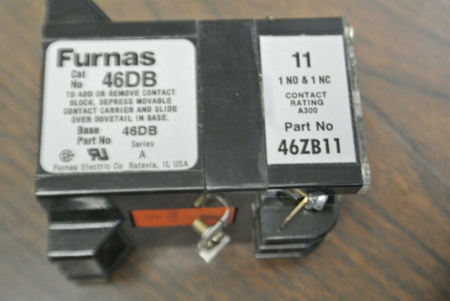 FURNAS 46DB11 CONTROL RELAY / 200-208V, 60Hz COIL / 1 N.O., 1 N.C. / NEW SURPLUS