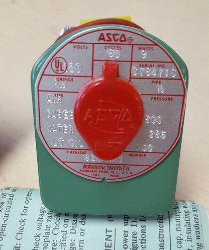 ASCO 8262C21 - VALVE 3/32" ORIFICE, 1/4" PIPE 120/60v