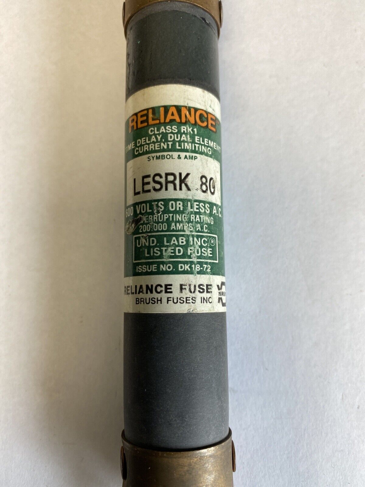 Reliance LESRK80 80A 600V Fuse "Lot of 2"