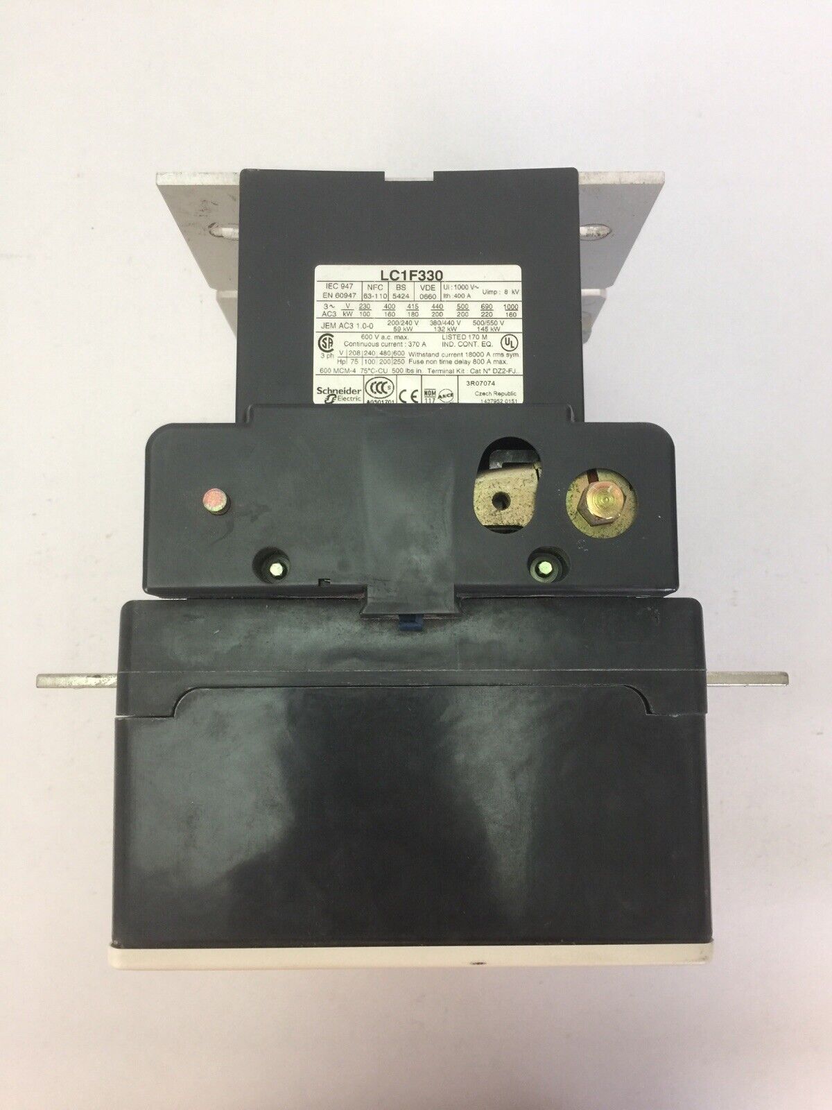 TELEMECANIQUE LC1F330 CONTACTOR 600VAC 250HP 370A LX1FH1102 110-115V 40-400HZ