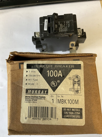 MURRAY M1 100A CIRCUIT BREAKER 120/240VAC 2POLE MODEL 1