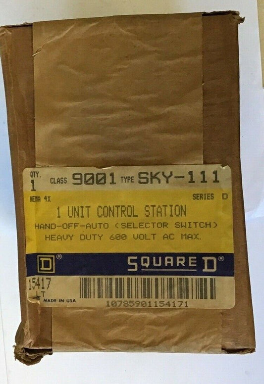 SQUARE D 9001 SKY-111 CONTROL STATION SER.D SELECTOR SWITCH 600VAC