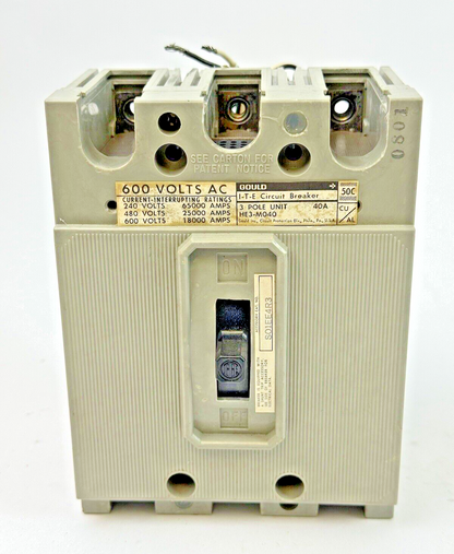 GOULD - HE3M040 - CIRCUIT BREAKER - 40A/3 POLE/600VAC & S01EE4R3 SHUNT TRIP