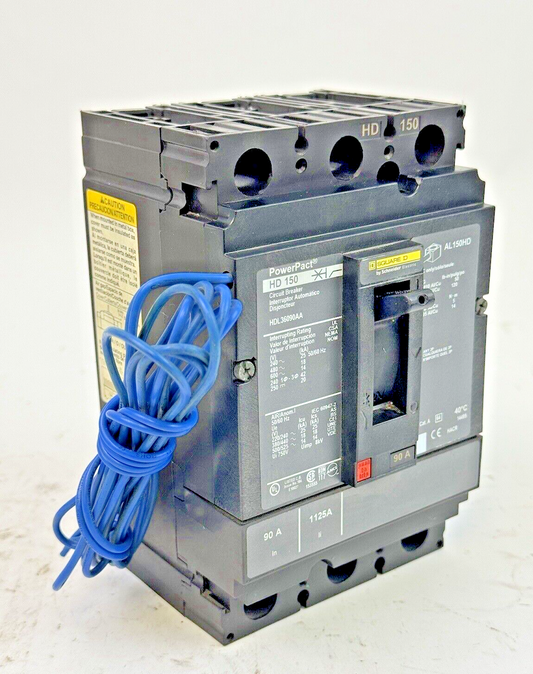 SQUARE D - HDL36090AA - POWERPACT CIRCUIT BREAKER W/ AUX - 90A/3 POLE/600VAC