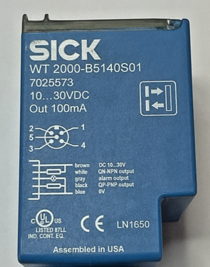 SICK WT 2000-B5140S01 PHOTOELECTRIC SENSOR 30VDC 100MA