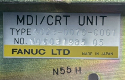 FANUC A02B-0076-C061 MDI/CRT UNIT OPERATOR PANEL