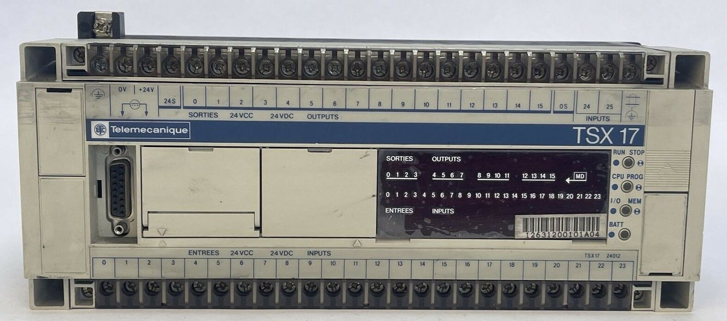 TELEMECANIQUE TSX17 24012 PROGRAMMABLE CONTROLLER WITH TSX P1720F V:1.2 SOFTWARE