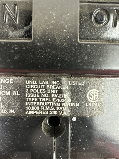 THOMAS & BETTS TBFL-23-200 CIRCUIT BREAKER 3POLE 200A 240VAC TYPE TBFL E-162469