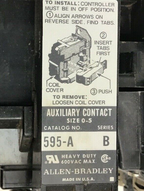 ALLEN BRADLEY 509-B0D SER.B SZ.1 W/CB236 COIL/ W50 / W/595-A SER.B AUX CONT.