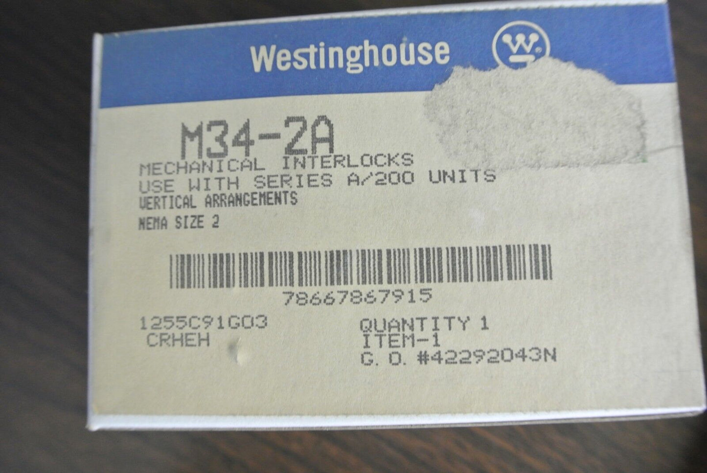 WESTINGHOUSE M34-2A - MECHANICAL INTERLOCK for Series A/200 UNITS - NEW SURPLUS
