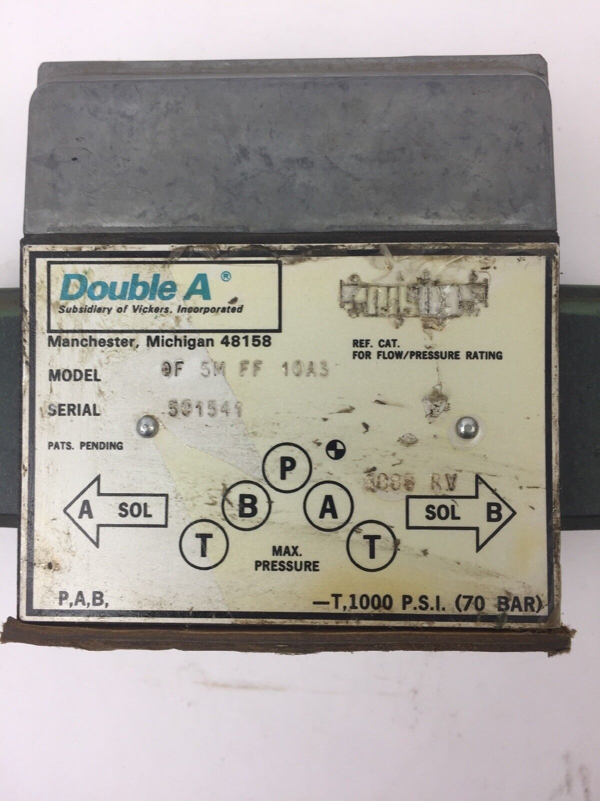 DOUBLE A QF-5M-FF-10A3 DIRECTIONAL VALVE