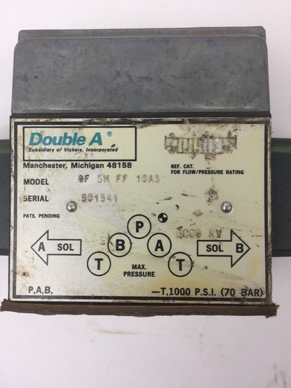DOUBLE A QF-5M-FF-10A3 DIRECTIONAL VALVE