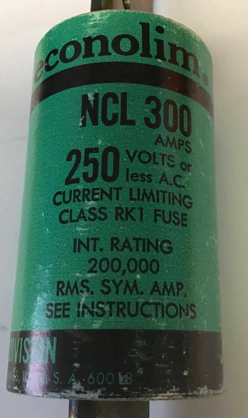 ECONOMY NCLR 300 FUSE 300A ECON-LIMITER CLASS RK1 CURRENT LIMITING NCLR 300
