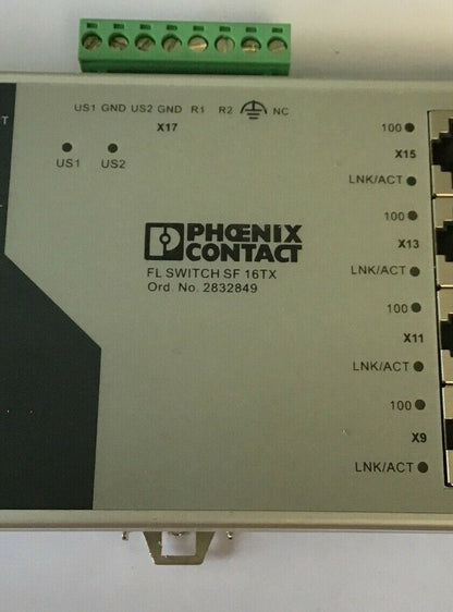 PHOENIX CONTACT FL SWITCH SF 16TX ETHERNET MODULE 24VDC