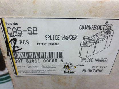 COOPER B-LINE CAS-SB SPLINE HANGER QWIK-BOLT - ALUMINUM - NEW SURPLUS