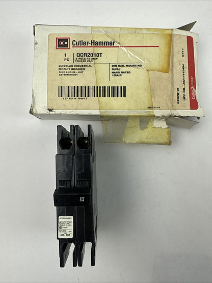 CUTLER HAMMER QCR2010T QUICKLAG INDUSTRIAL CIRCUIT BREAKER 10A 120/240VAC 2POLE