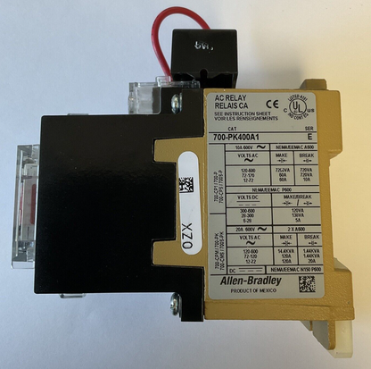 ALLEN BRADLEY 700-PK400A1 AC RELAY SER.E 600VAC 10A TYPE PK